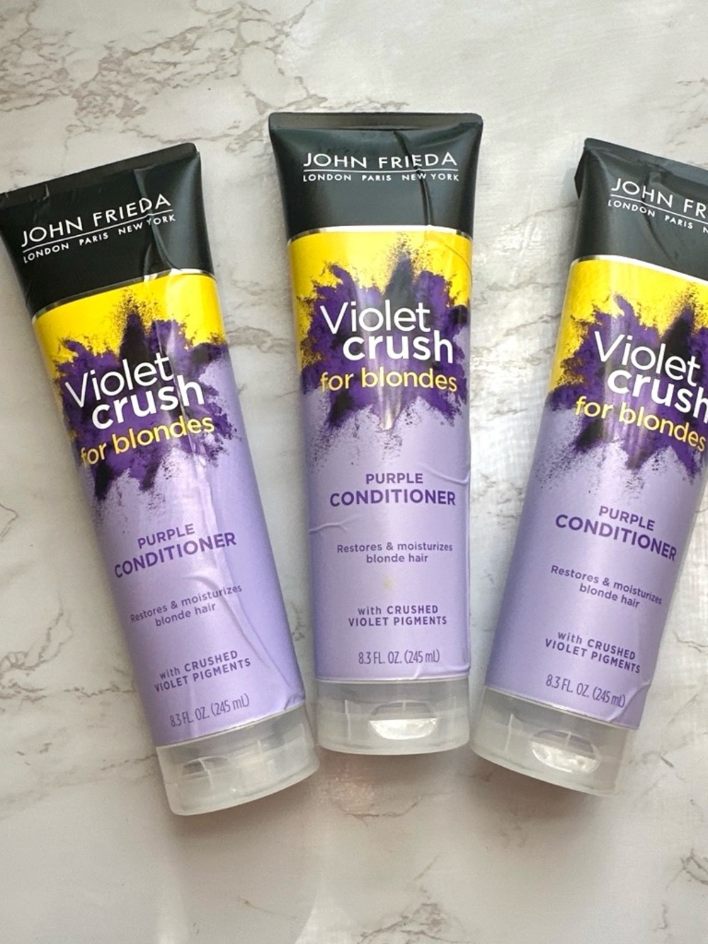 Set of 3 John Frieda Violet Crush Purple Conditioner for Blondes - Purple